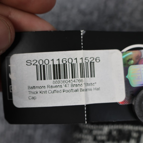 Baltimore Ravens Hat Beanie Mens One Size Black Gray NFL Football Cuffed Pom - Picture 5 of 9